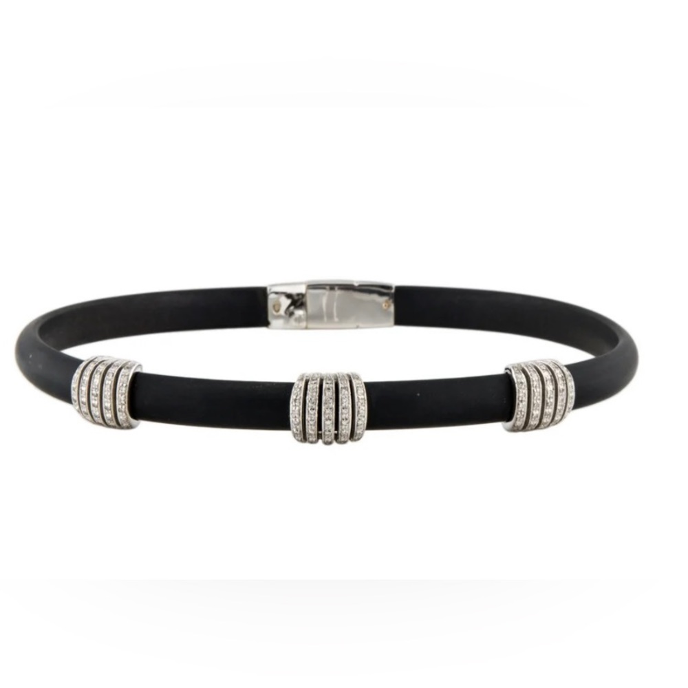 Gorgeous, 18K Diamond and Rubber Chocker Necklace